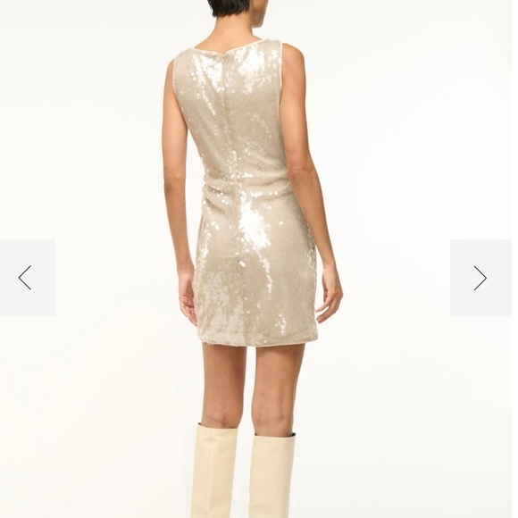 STAUD Eton Sequin Mini Dress in Moon - Size M - Picture 8 of 10